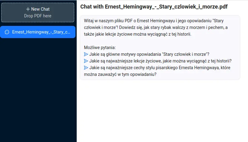 ChatPDF / Ernest Hemingway