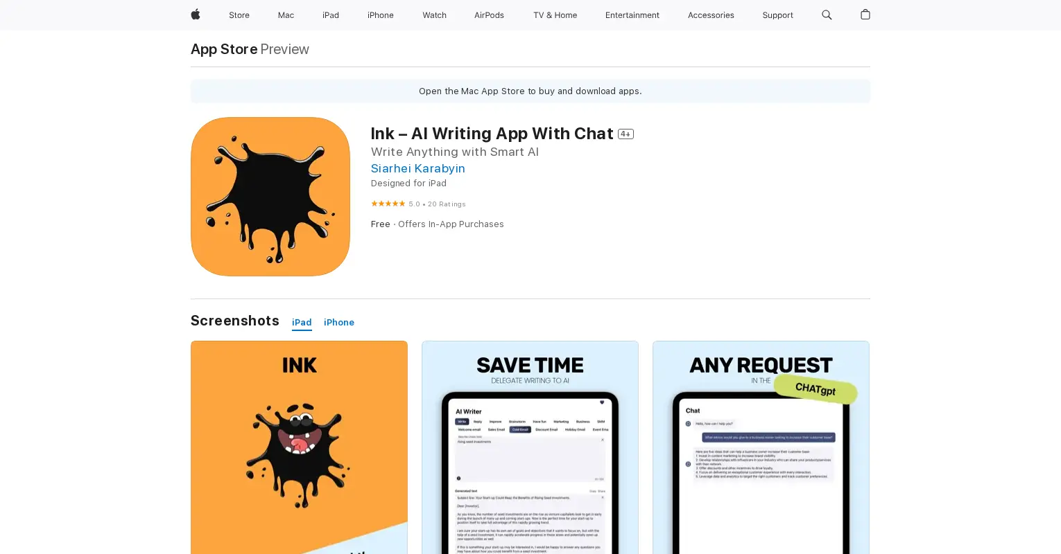 ChatGPT3 writing assistant for iOS