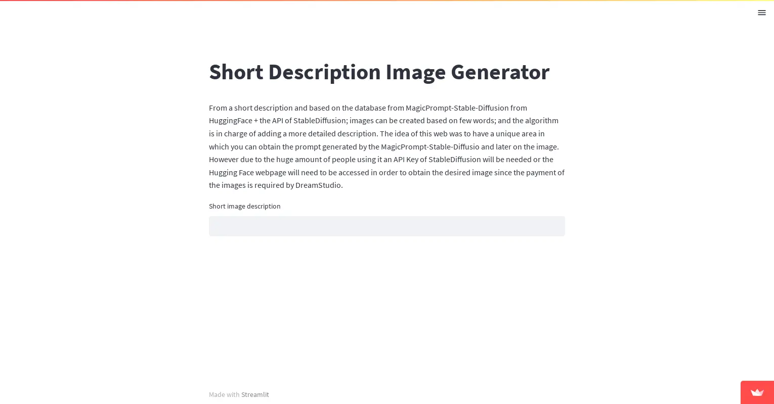 Short description image generator