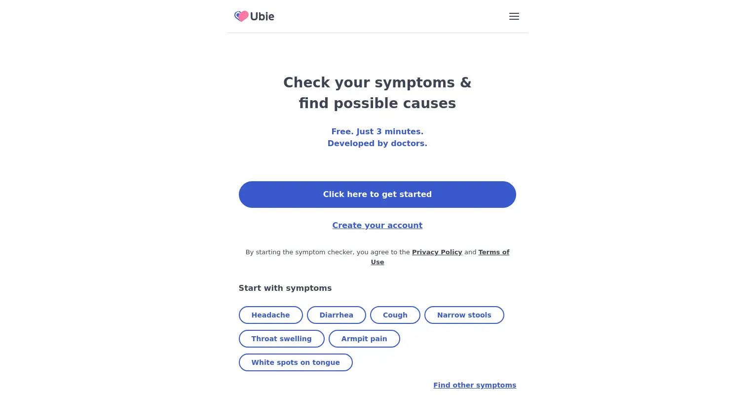 Ubie AI Symptom Checker