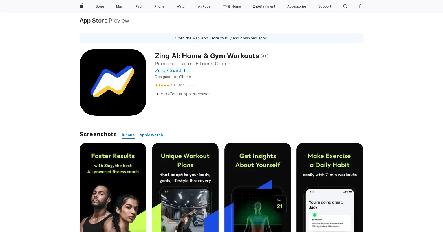 Zing AI Fitness Coach