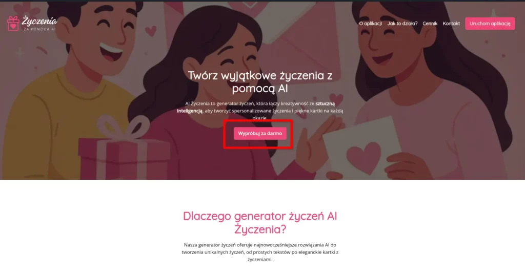 Generowanie tekstowych życzeń za pomocą AI - AI Życzenia