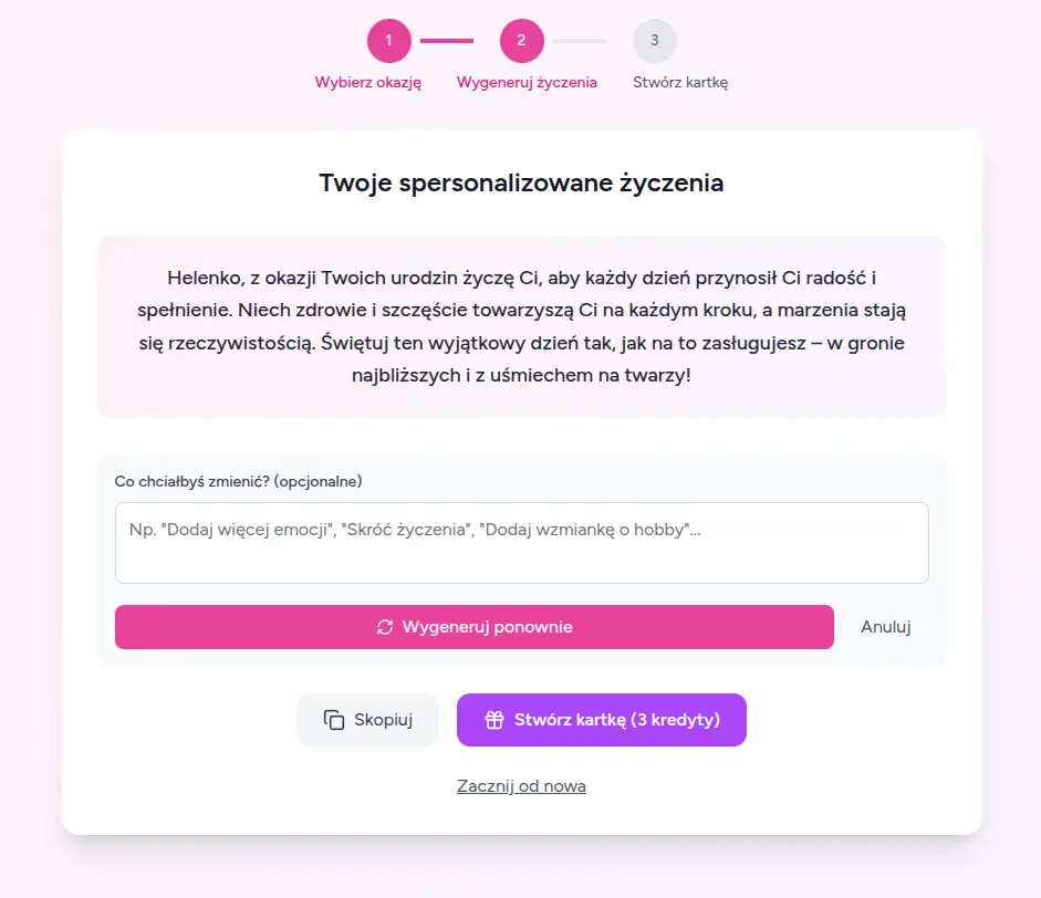 Generator życzeń AI Życzenia