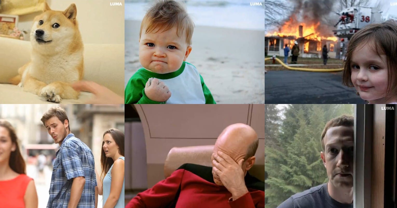 Ożywione memy za pomocą Luma AI Dream Machine