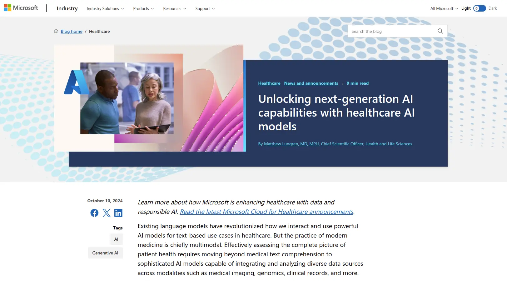 Microsoft wprowadza rozwiązania AI wspierające lekarzy i pielęgniarki