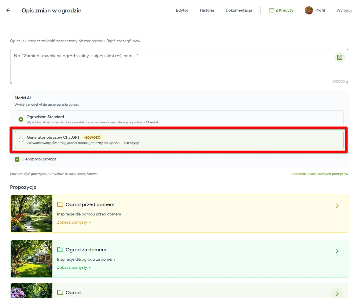 Nowe w Ogrovision: projekt ogrodu z ChatGPT!