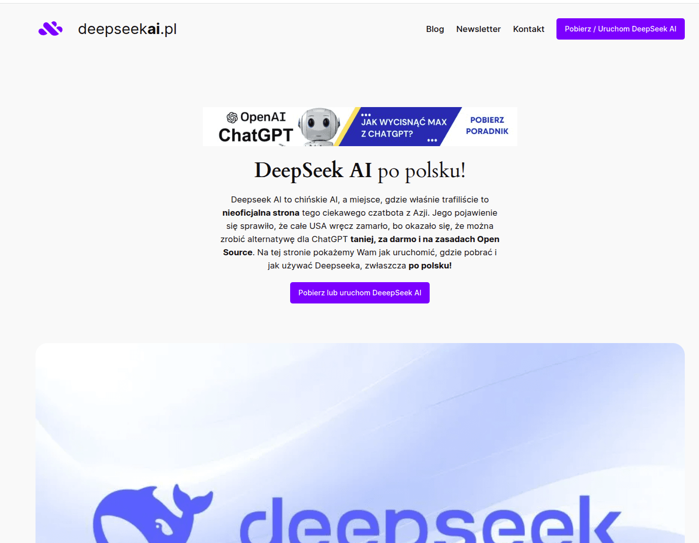 Reklama na blogach o sztucznej inteligencji.