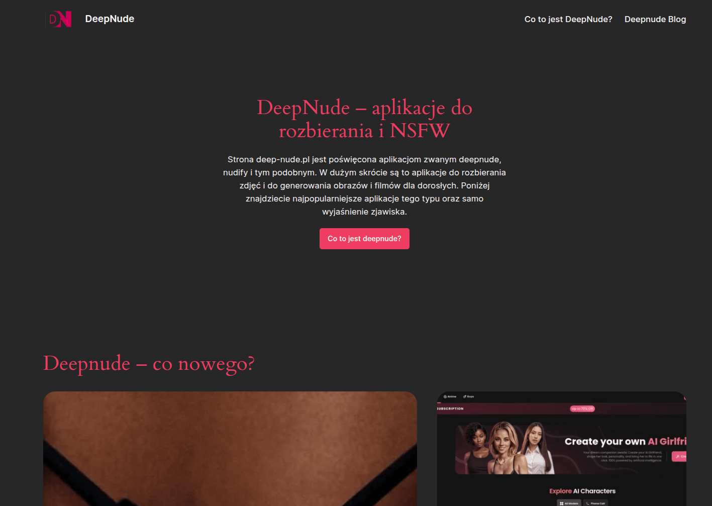 Reklama na blogach o sztucznej inteligencji.