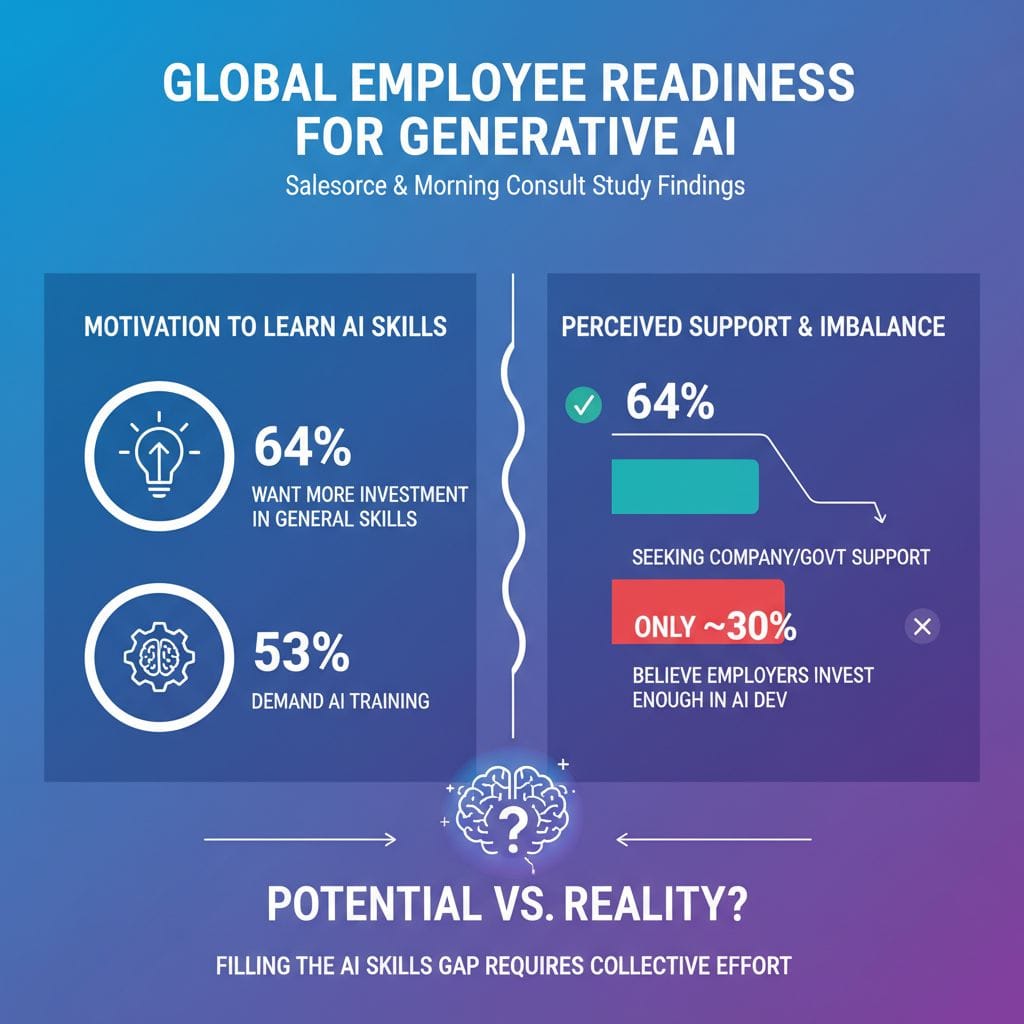 Przepaść w inwestycjach AI: potrzeby pracowników a wsparcie firm