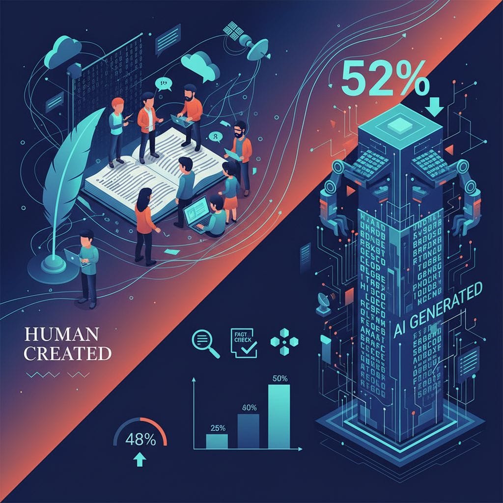 52% treści online generowane przez AI: wpływ na przyszłość internetu