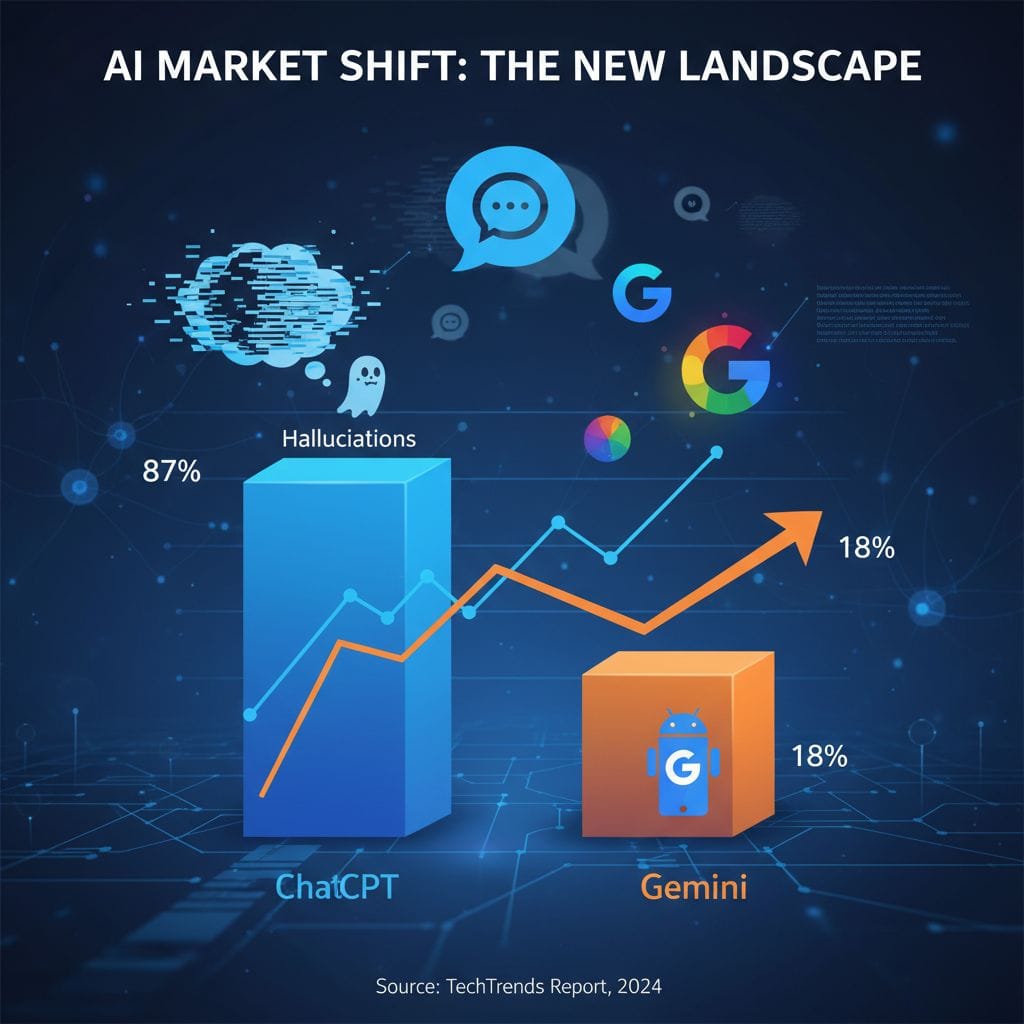 Google Gemini wyprzedza ChatGPT dzięki integracji z Androidem